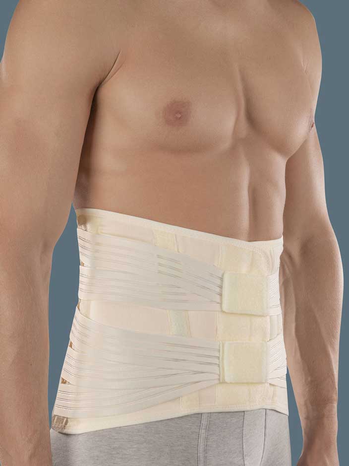 Augsta ortoze jostas daļas stabilizēšanai un atbalstam ar elastīgiem, pastiprinātiem balstiem.