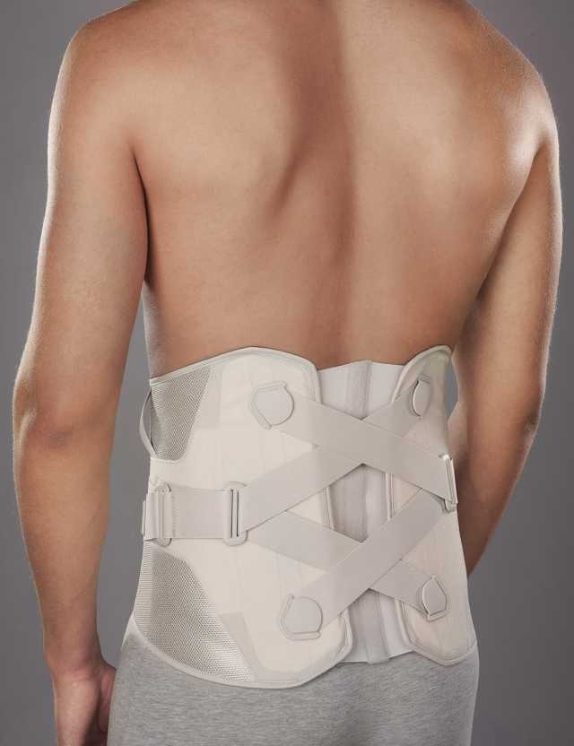 Zema ortoze ar viegli velkamām spriegošanās siksnām mugurkaula jostas daļas stabilizēšanai un atbalstam  LUMBOPULL 70